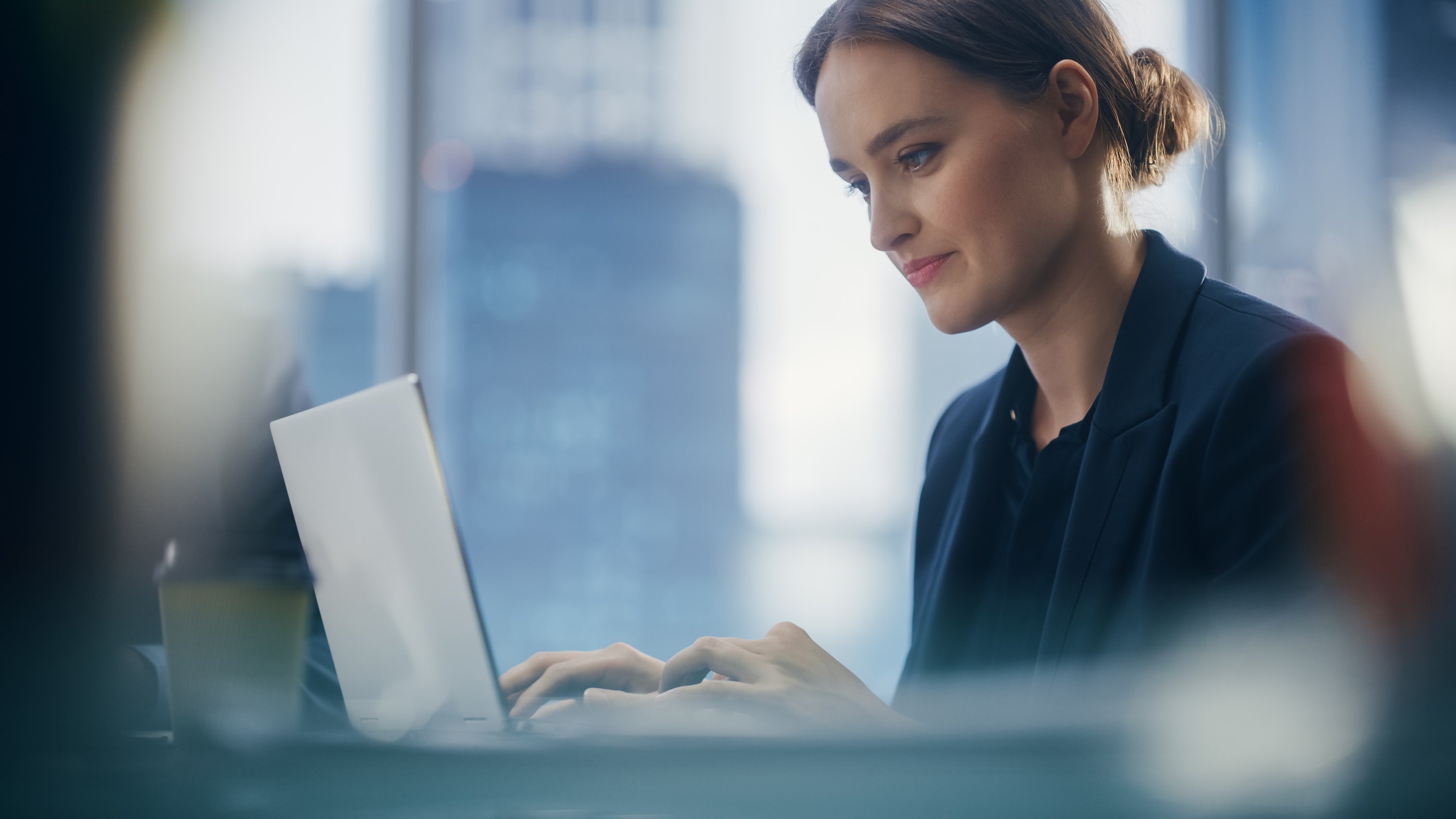 Female working on laptop