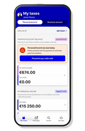 Mobile phone displaying app demo