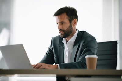 business man working on laptop