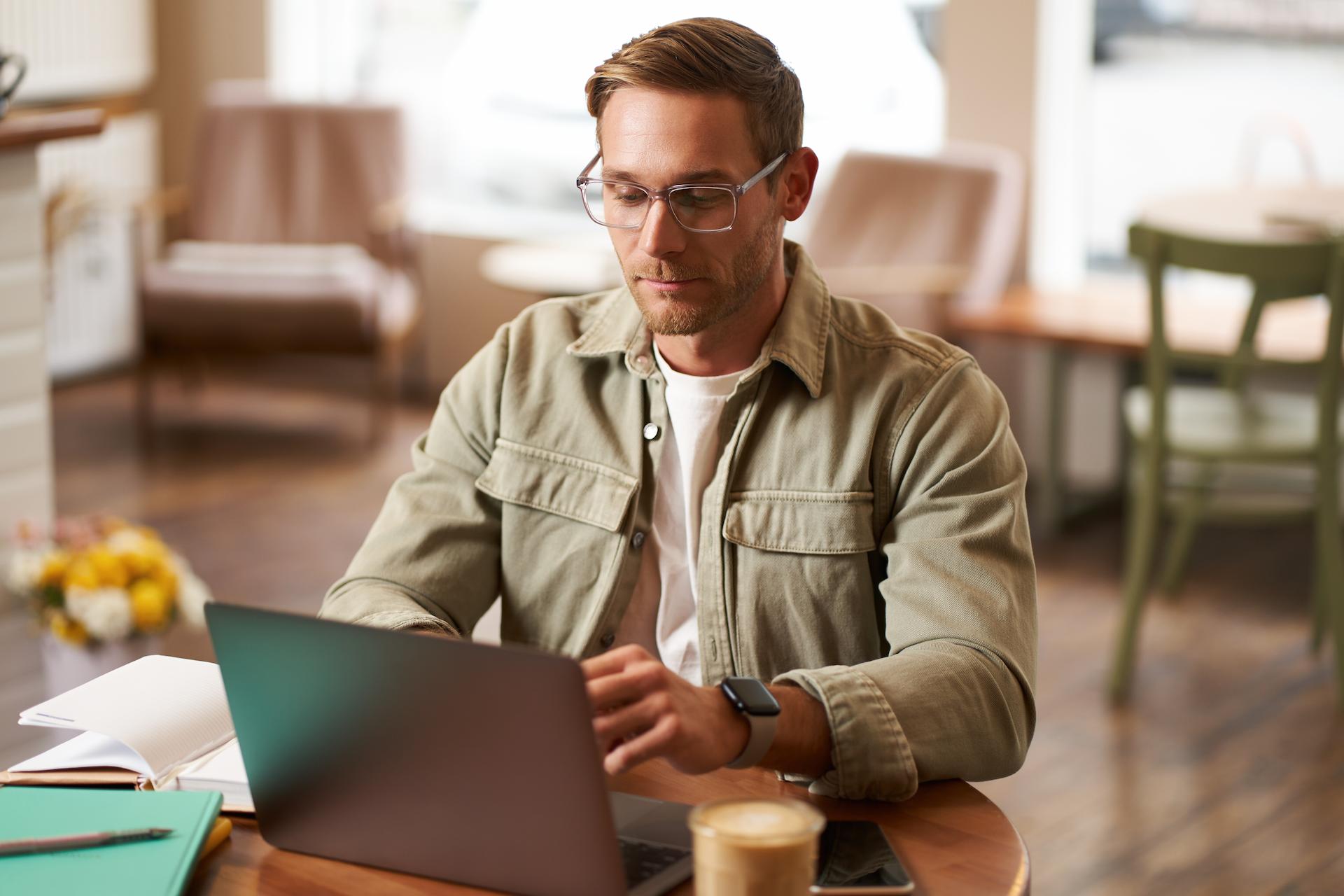 Young man working on computer
