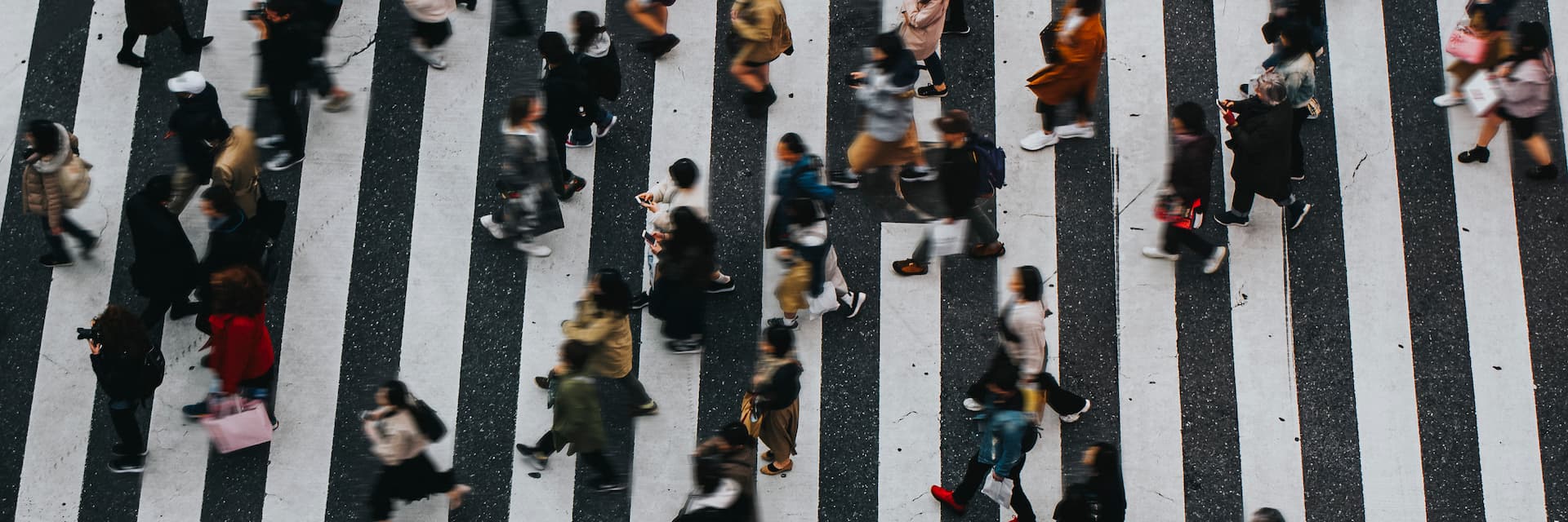 Populated street crossing