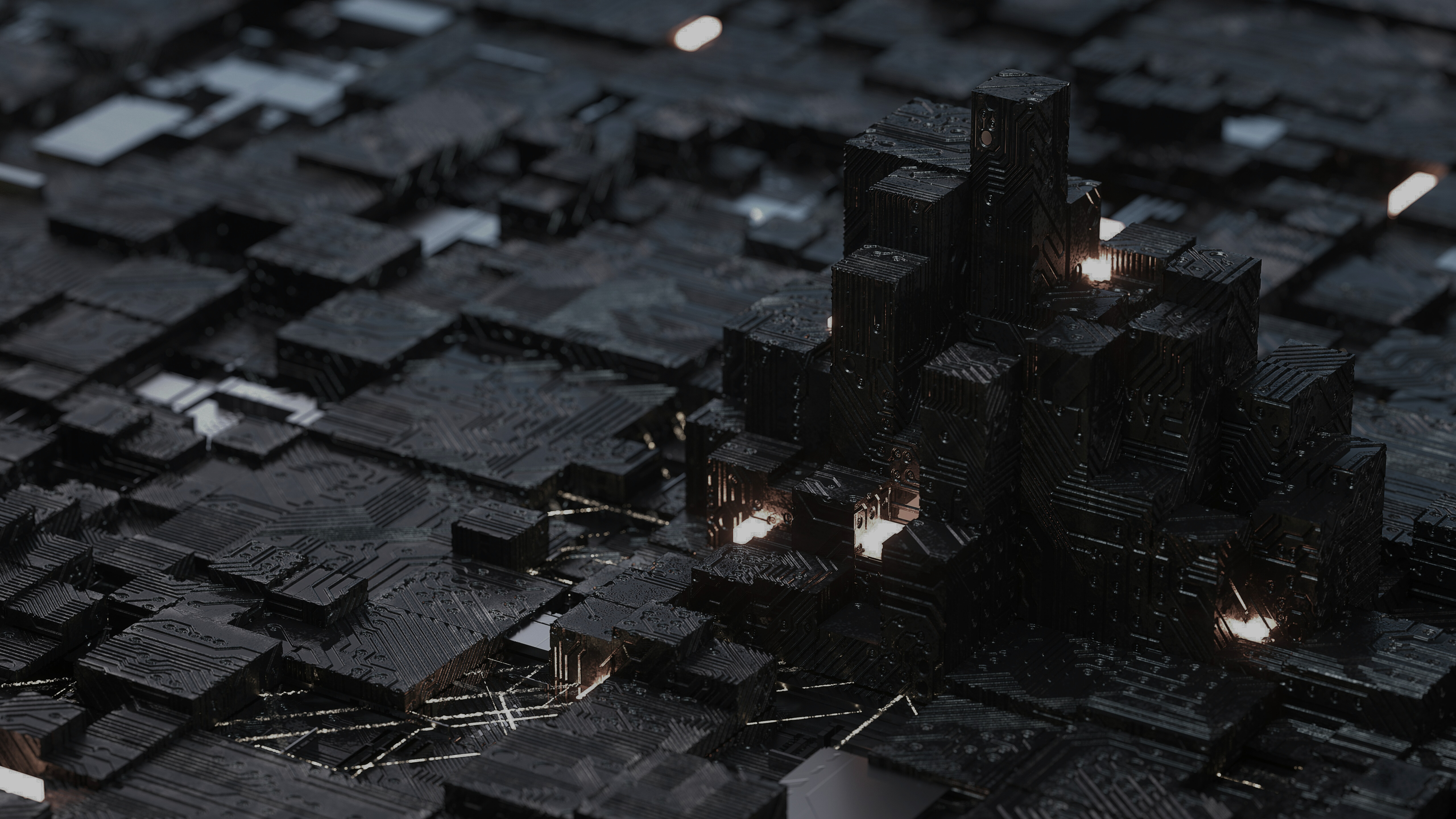 Abstract black blocks