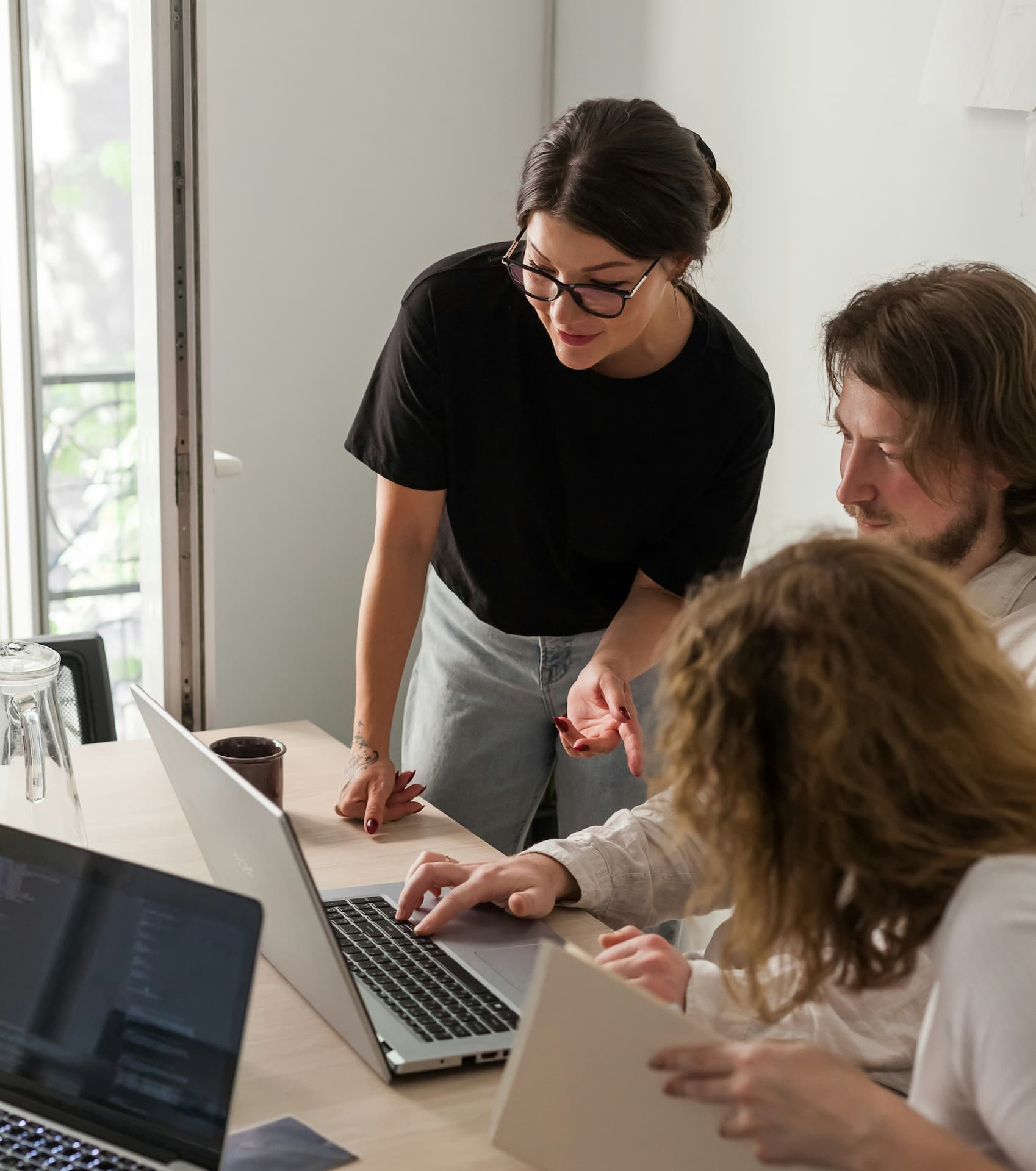 team working on laptop