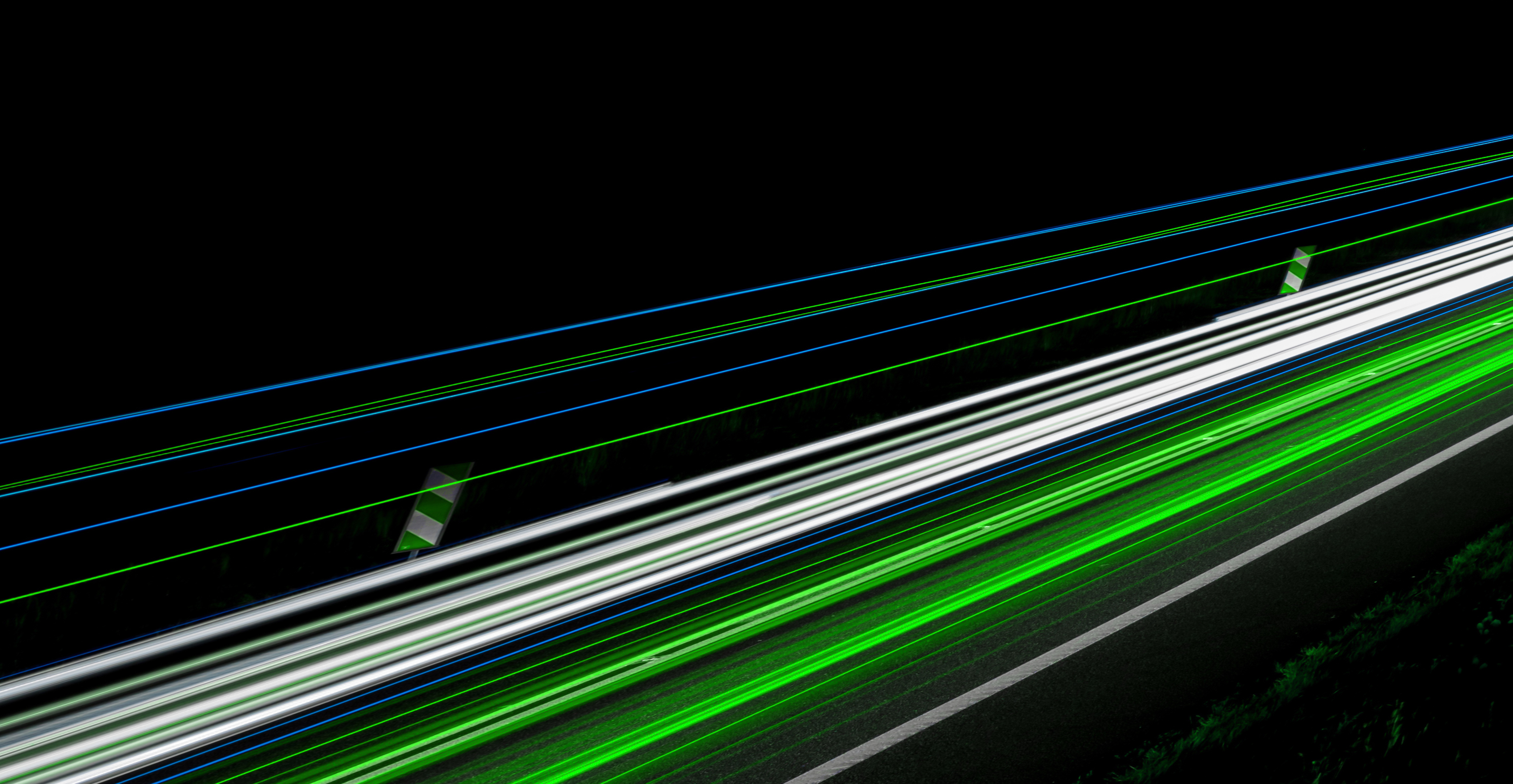 neon green and white lights abstract background