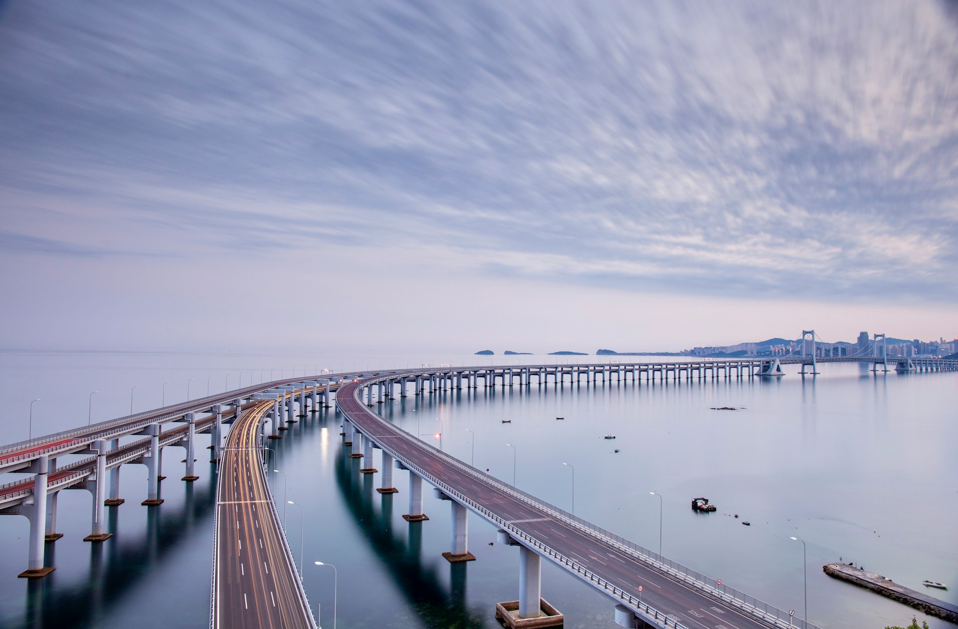 Highway bridge on the sea