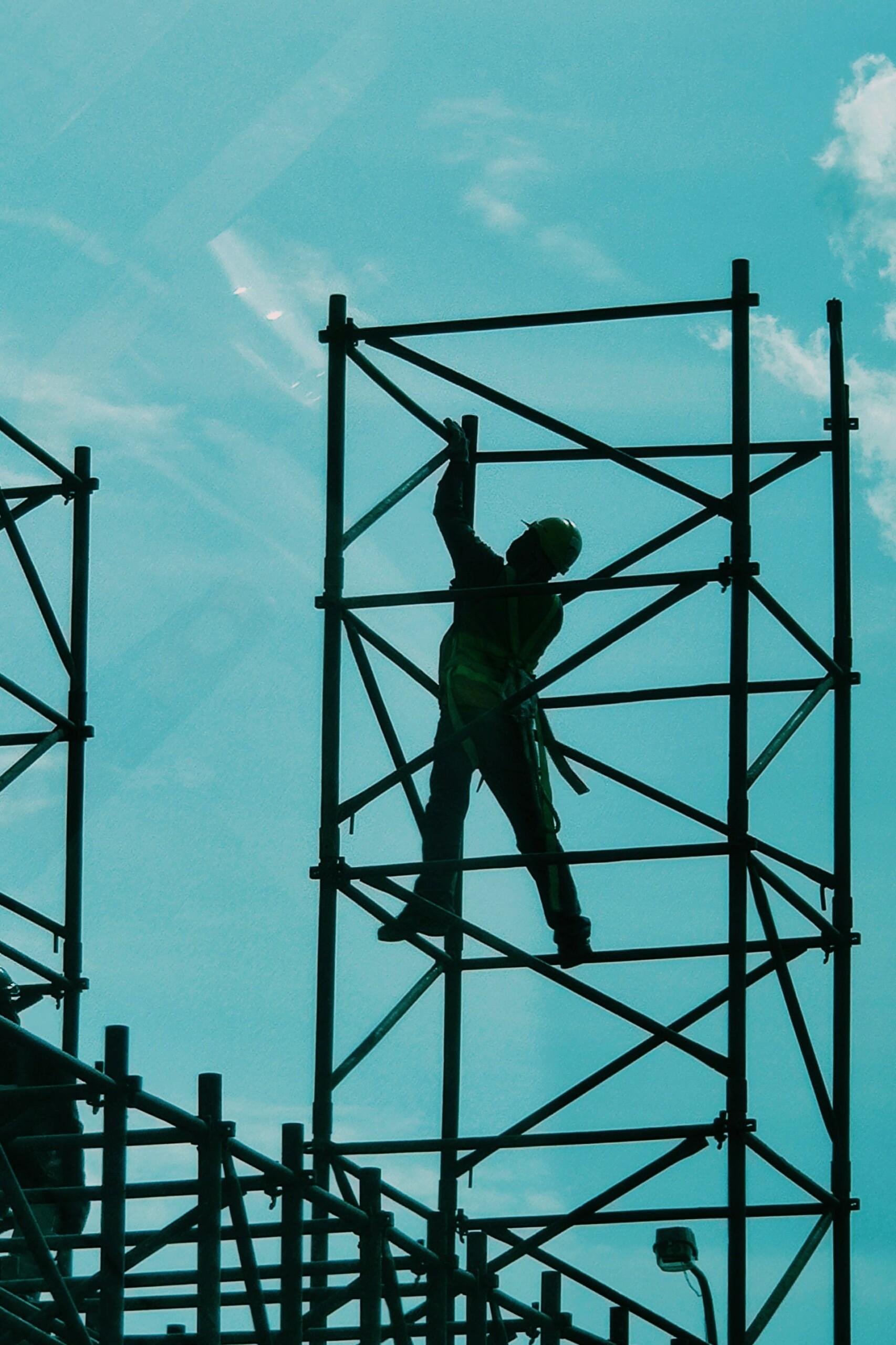 Man on a scaffolding