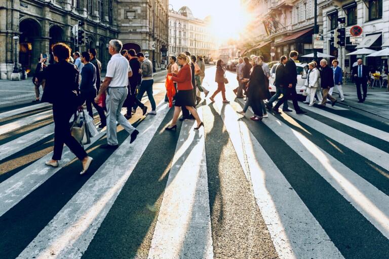 People walking on a street