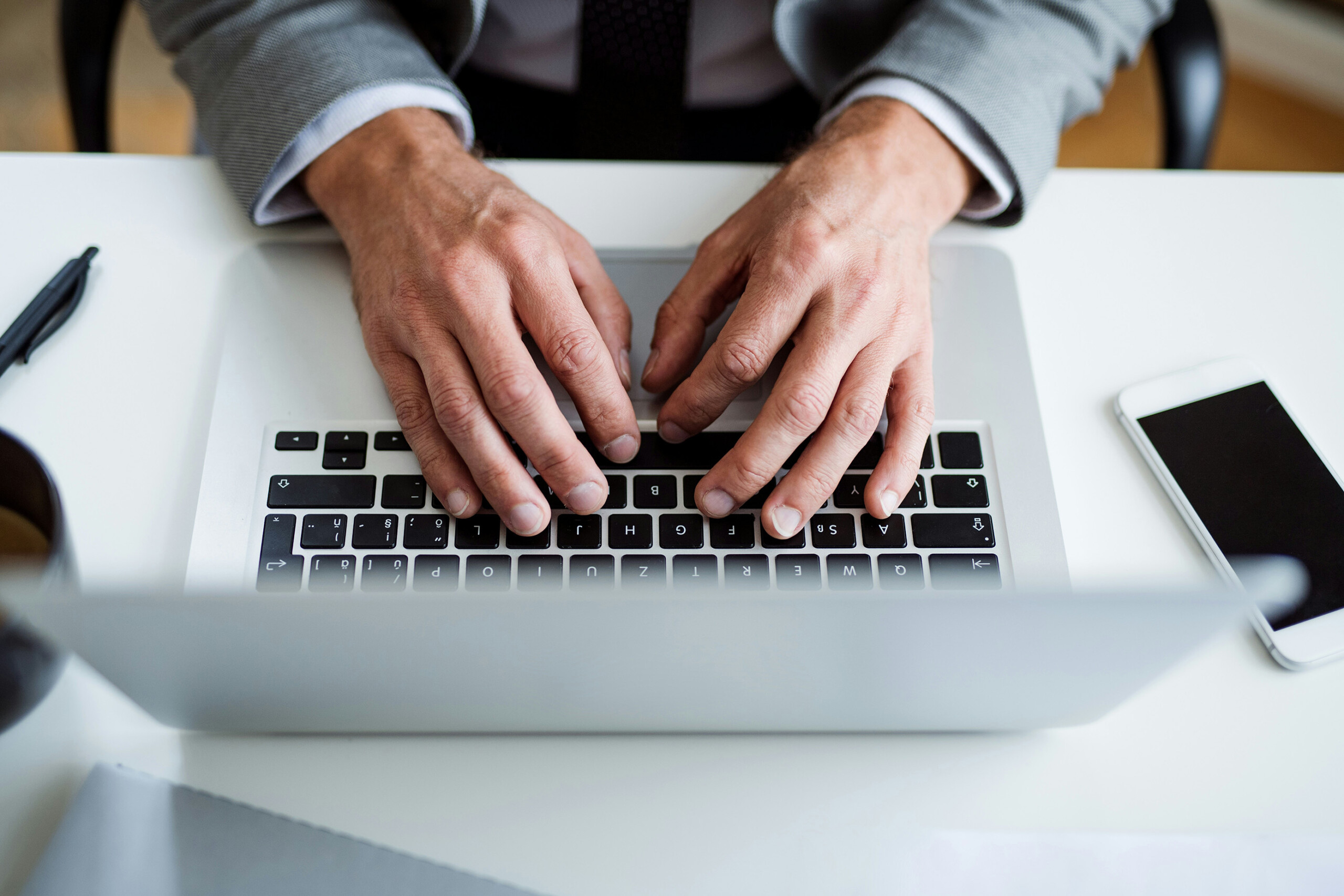 Man using laptop